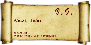 Váczi Iván névjegykártya